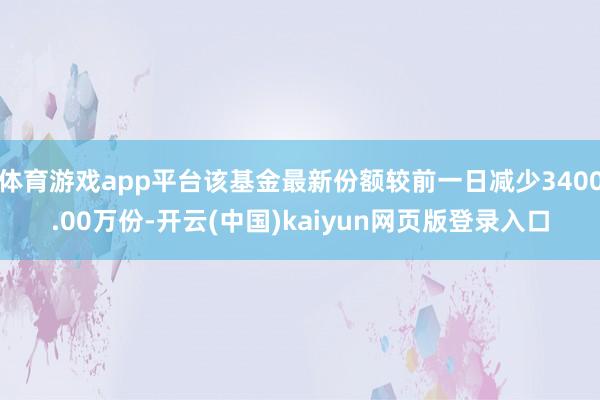 体育游戏app平台该基金最新份额较前一日减少3400.00万份-开云(中国)kaiyun网页版登录入口
