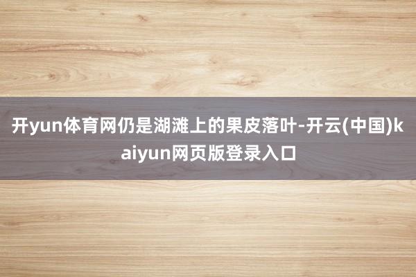 开yun体育网仍是湖滩上的果皮落叶-开云(中国)kaiyun网页版登录入口