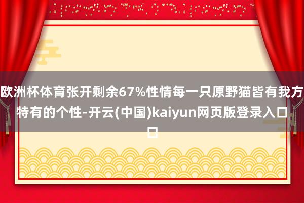 欧洲杯体育张开剩余67%性情每一只原野猫皆有我方特有的个性-开云(中国)kaiyun网页版登录入口