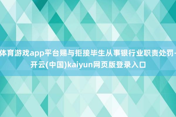 体育游戏app平台赐与拒接毕生从事银行业职责处罚-开云(中国)kaiyun网页版登录入口