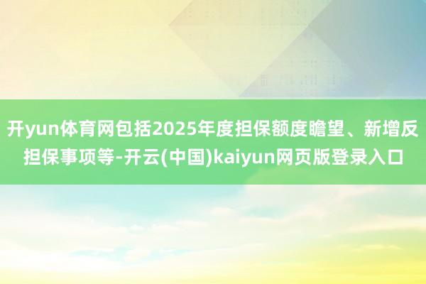 开yun体育网包括2025年度担保额度瞻望、新增反担保事项等-开云(中国)kaiyun网页版登录入口