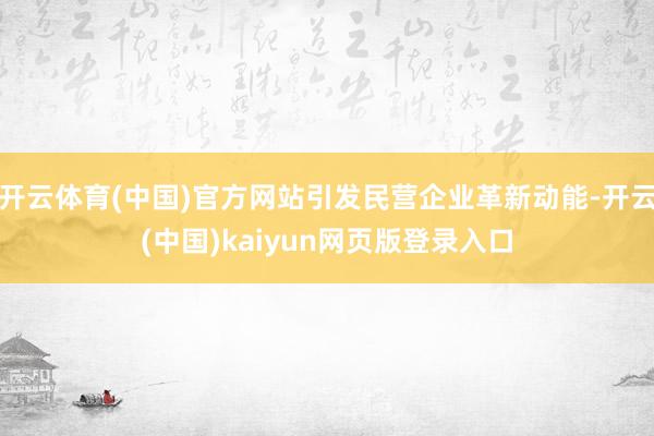 开云体育(中国)官方网站引发民营企业革新动能-开云(中国)kaiyun网页版登录入口