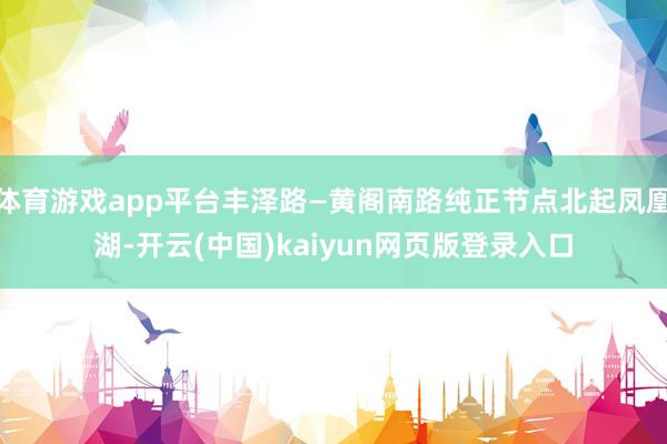 体育游戏app平台丰泽路—黄阁南路纯正节点北起凤凰湖-开云(中国)kaiyun网页版登录入口
