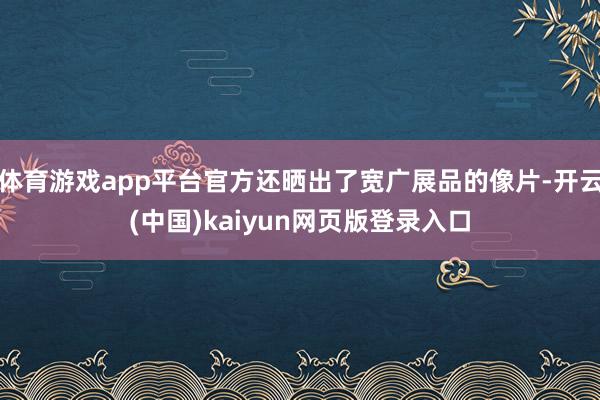体育游戏app平台官方还晒出了宽广展品的像片-开云(中国)kaiyun网页版登录入口