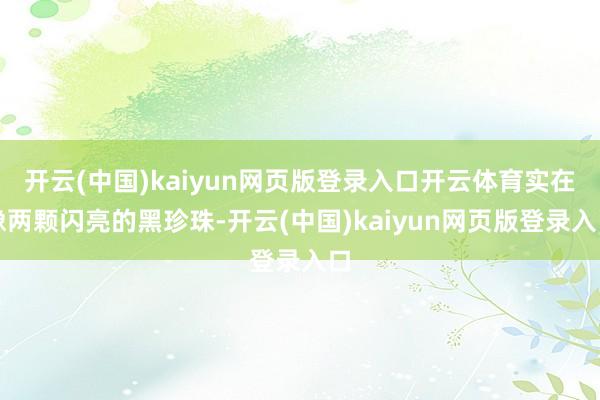 开云(中国)kaiyun网页版登录入口开云体育实在像两颗闪亮的黑珍珠-开云(中国)kaiyun网页版登录入口