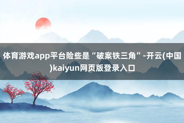 体育游戏app平台险些是“破案铁三角”-开云(中国)kaiyun网页版登录入口