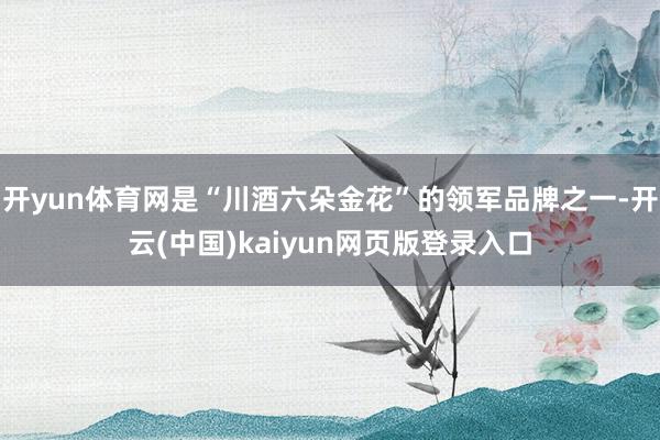 开yun体育网是“川酒六朵金花”的领军品牌之一-开云(中国)kaiyun网页版登录入口
