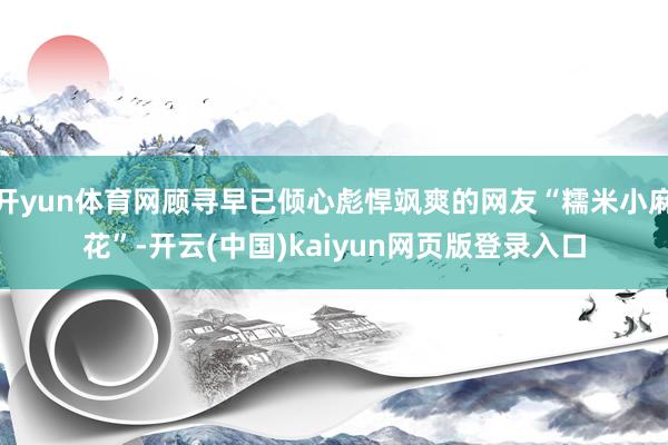 开yun体育网顾寻早已倾心彪悍飒爽的网友“糯米小麻花”-开云(中国)kaiyun网页版登录入口