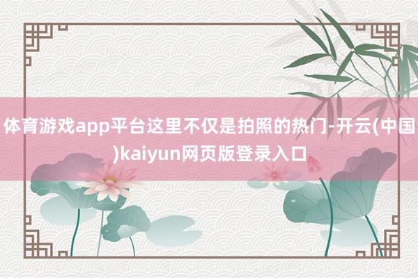 体育游戏app平台这里不仅是拍照的热门-开云(中国)kaiyun网页版登录入口