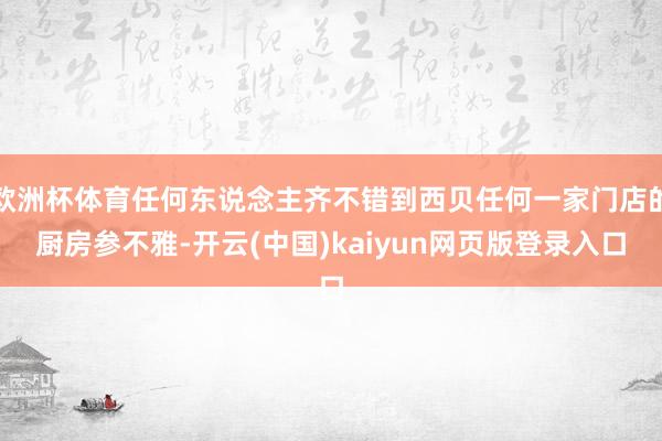 欧洲杯体育任何东说念主齐不错到西贝任何一家门店的厨房参不雅-开云(中国)kaiyun网页版登录入口