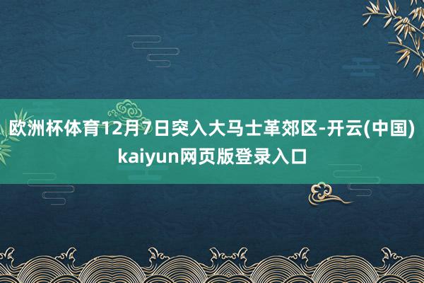 欧洲杯体育12月7日突入大马士革郊区-开云(中国)kaiyun网页版登录入口