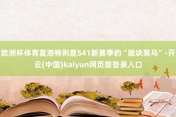 欧洲杯体育夏洛特则是S41新赛季的“版块黑马”-开云(中国)kaiyun网页版登录入口