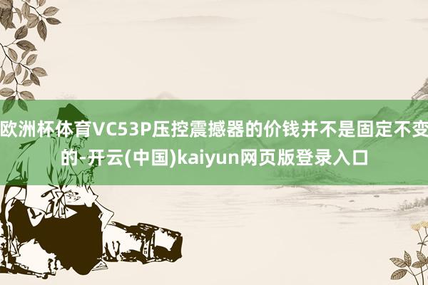 欧洲杯体育VC53P压控震撼器的价钱并不是固定不变的-开云(中国)kaiyun网页版登录入口