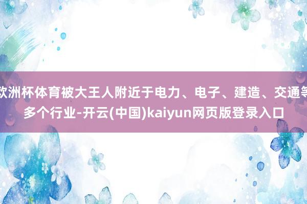 欧洲杯体育被大王人附近于电力、电子、建造、交通等多个行业-开云(中国)kaiyun网页版登录入口