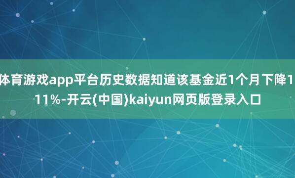 体育游戏app平台历史数据知道该基金近1个月下降1.11%-开云(中国)kaiyun网页版登录入口