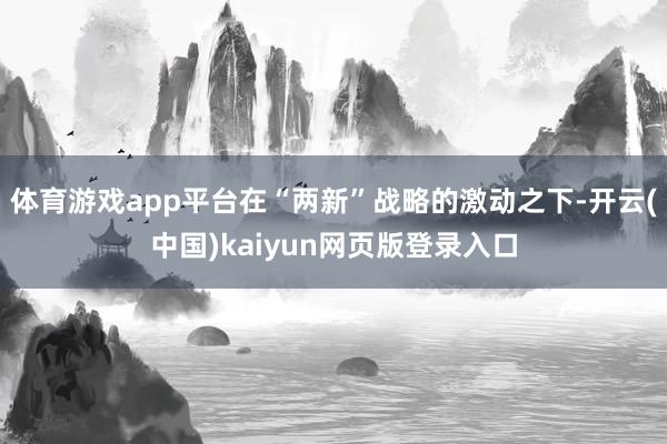 体育游戏app平台在“两新”战略的激动之下-开云(中国)kaiyun网页版登录入口