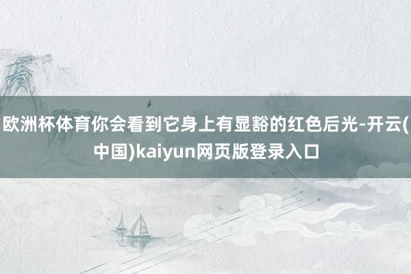 欧洲杯体育你会看到它身上有显豁的红色后光-开云(中国)kaiyun网页版登录入口