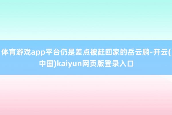 体育游戏app平台仍是差点被赶回家的岳云鹏-开云(中国)kaiyun网页版登录入口