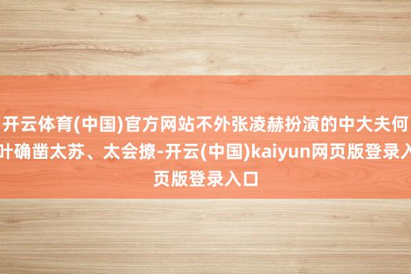 开云体育(中国)官方网站不外张凌赫扮演的中大夫何苏叶确凿太苏、太会撩-开云(中国)kaiyun网页版登录入口