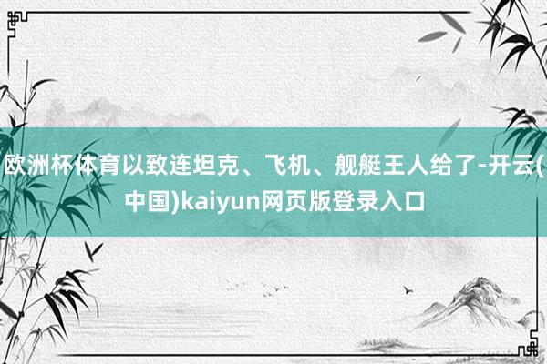 欧洲杯体育以致连坦克、飞机、舰艇王人给了-开云(中国)kaiyun网页版登录入口