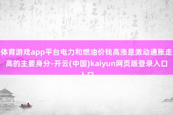 体育游戏app平台电力和燃油价钱高涨是激动通胀走高的主要身分-开云(中国)kaiyun网页版登录入口
