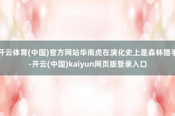 开云体育(中国)官方网站华南虎在演化史上是森林猎手-开云(中国)kaiyun网页版登录入口