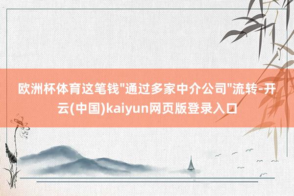 欧洲杯体育这笔钱"通过多家中介公司"流转-开云(中国)kaiyun网页版登录入口